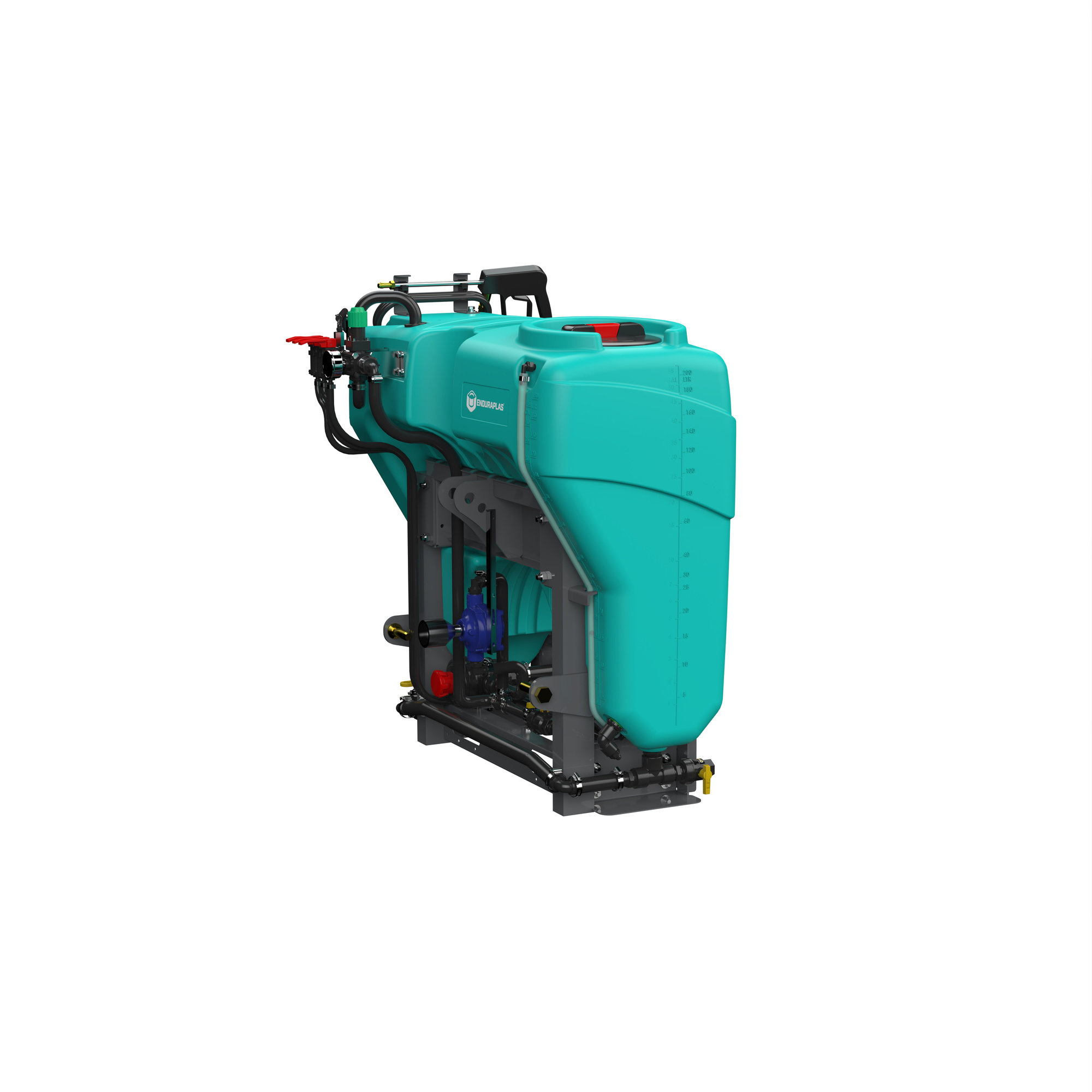 Enduraplas, 50 GALLON LAND CHAMP THREE-POINT TRACTOR SPRAYER, Tank Size 50 Gal, Flow 8 GPM, Pressure 300 PSI, Model# SLC050FG8GR